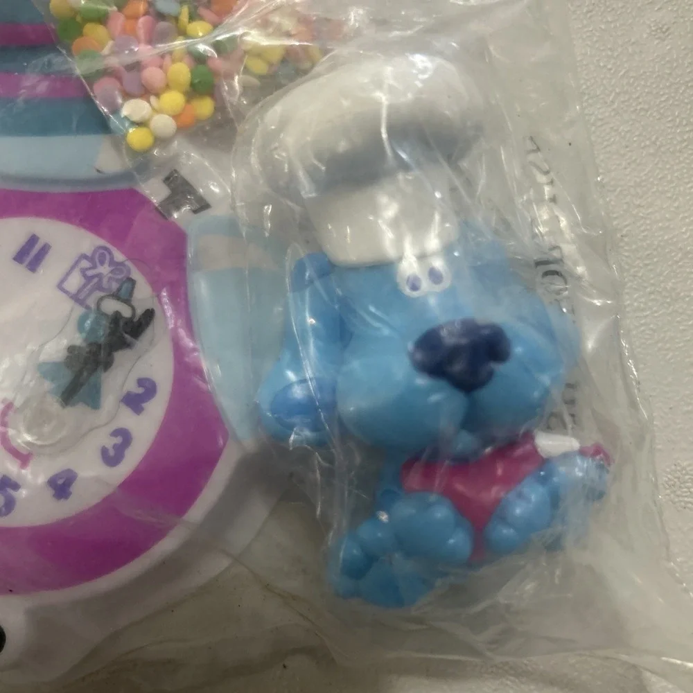 Vtg Blue's Clues Chef Blue Clock Cake Topper NIP
